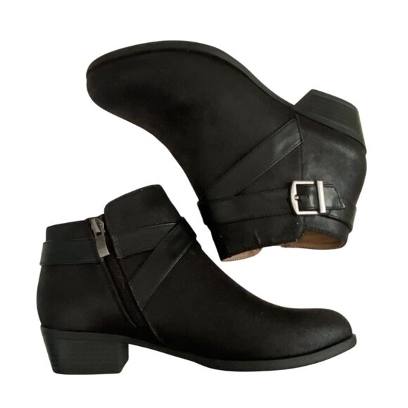 Lifestride Velocity 2.0 Faux Suede Ankle Booties-Black-Size 7M-GUC - Picture 5 of 9